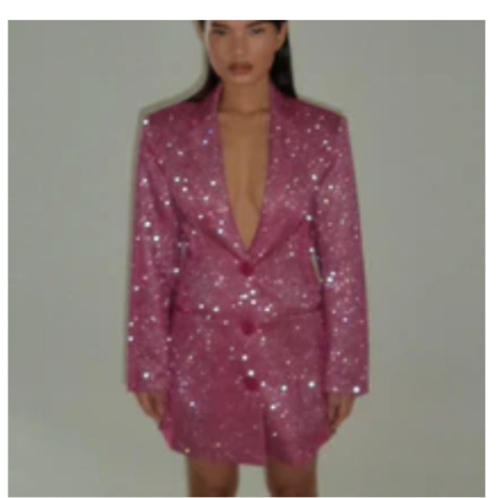 Pink Sequin Blazer
